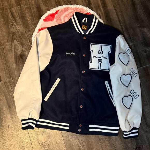 Human Made Navy Blue Varsity Jacket - Picture 2 of 5